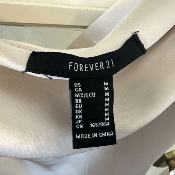 One Shoulder Satin Midi Dress Women's M Beige Brown Side Zip - Picture 6 of 10